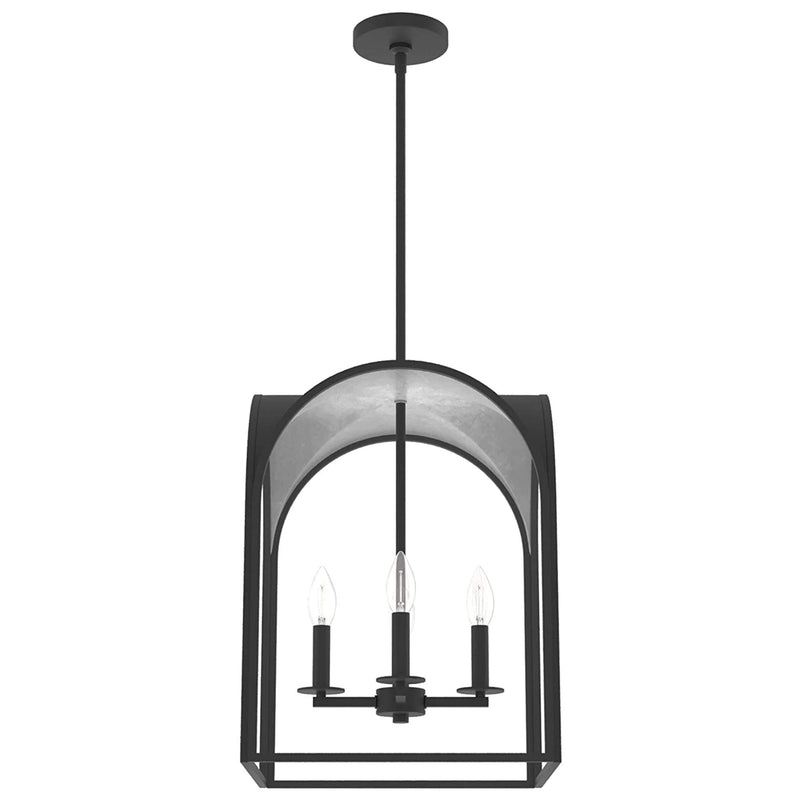 Dukestown 4 Light Hanging Pendant Light Fixture, Natural Iron (Used)
