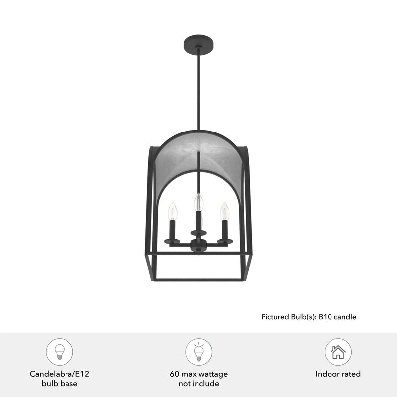 Dukestown 4 Light Hanging Pendant Light Fixture, Natural Iron (Used)