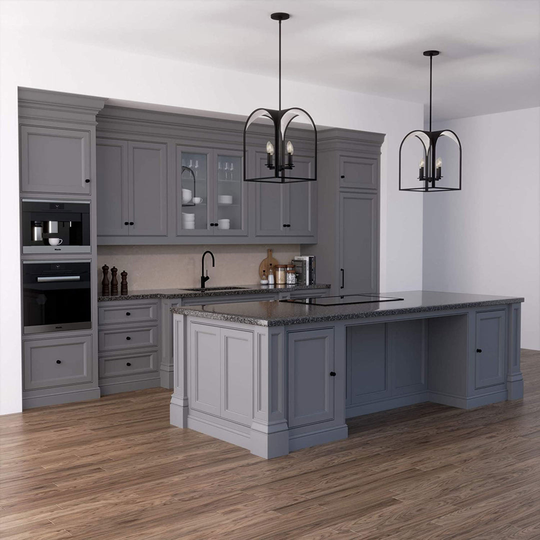 Dukestown 4 Light Hanging Pendant Light Fixture, Natural Iron (Used) - VMInnovations