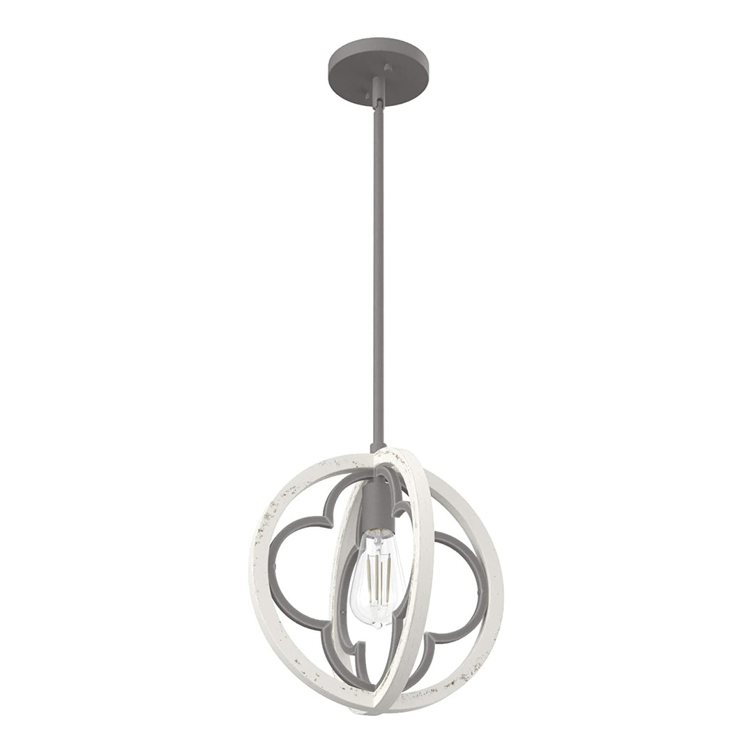 Hunter Fan Company Gablecrest 12" Rustic Concrete Light Pendant, White(Open Box)