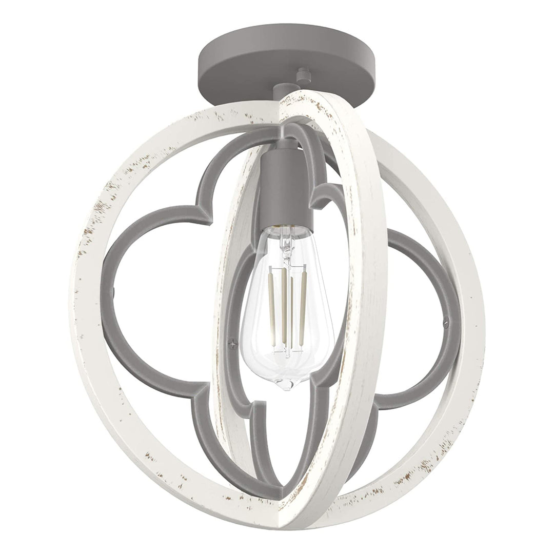 Hunter Fan Company Gablecrest 12" Rustic Concrete Light Pendant, White(Open Box)