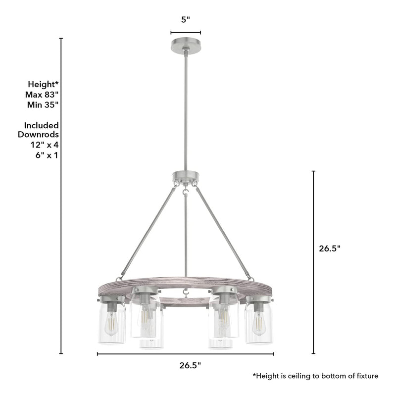 Hunter Fan Company Devon Park 6 Bulb Hanging Chandelier Indoor Light Fixture