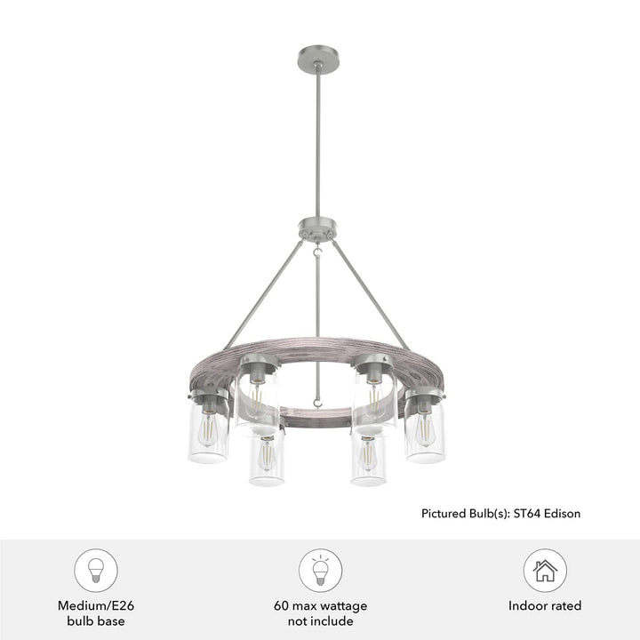 Hunter Fan Company Devon Park 6 Bulb Chandelier Indoor Light Fixture (Open Box)
