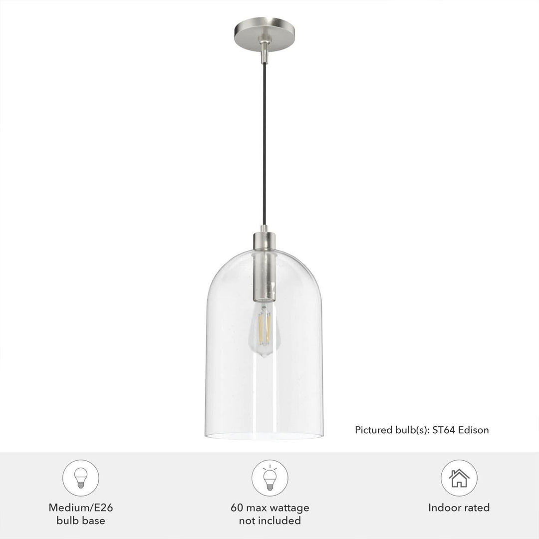 Hunter Fan Company Lochemeade 1 Bulb Glass Dome Hanging Pendant Light (Open Box)
