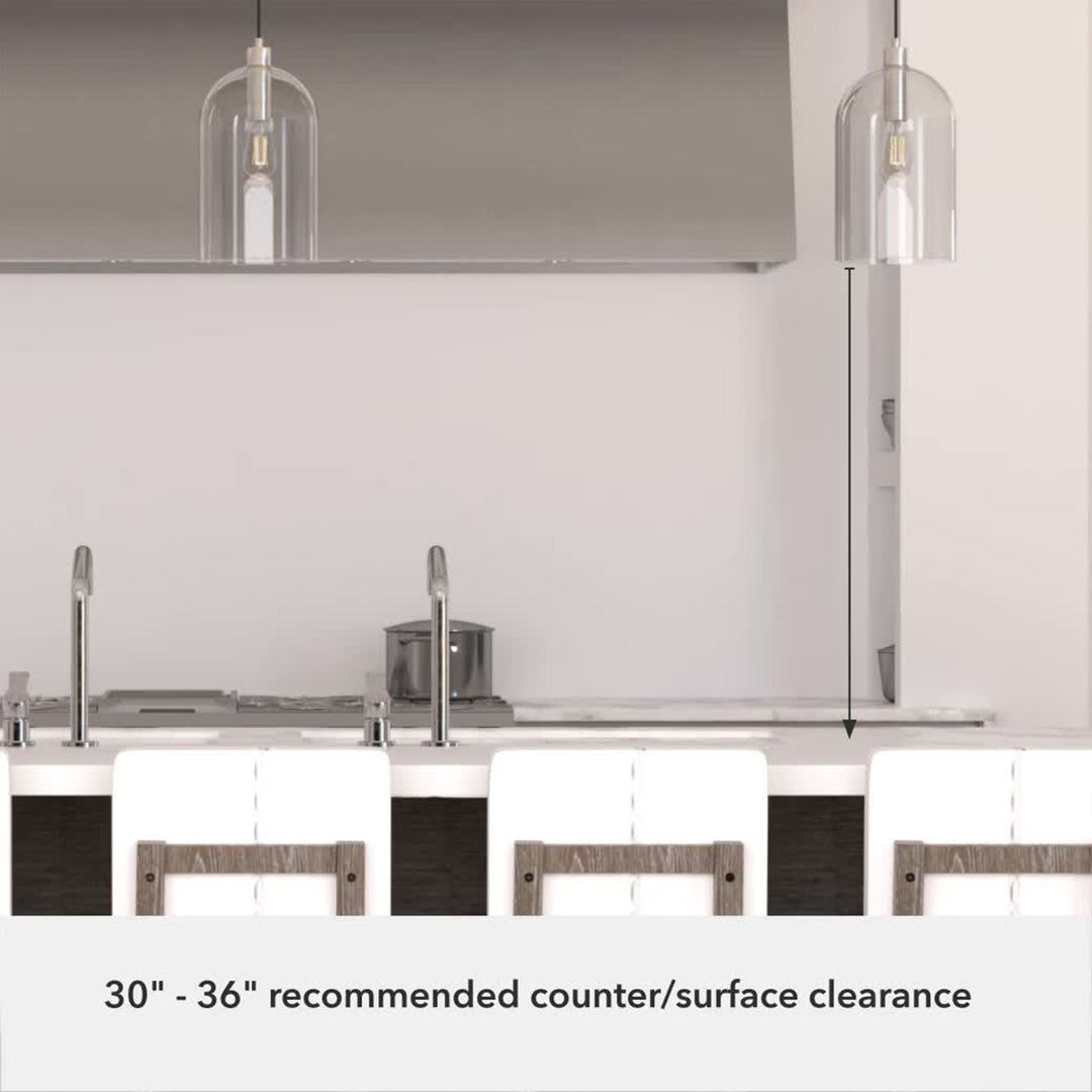 Hunter Fan Company Lochemeade 1 Bulb Glass Dome Hanging Pendant Light (Open Box) - VMInnovations