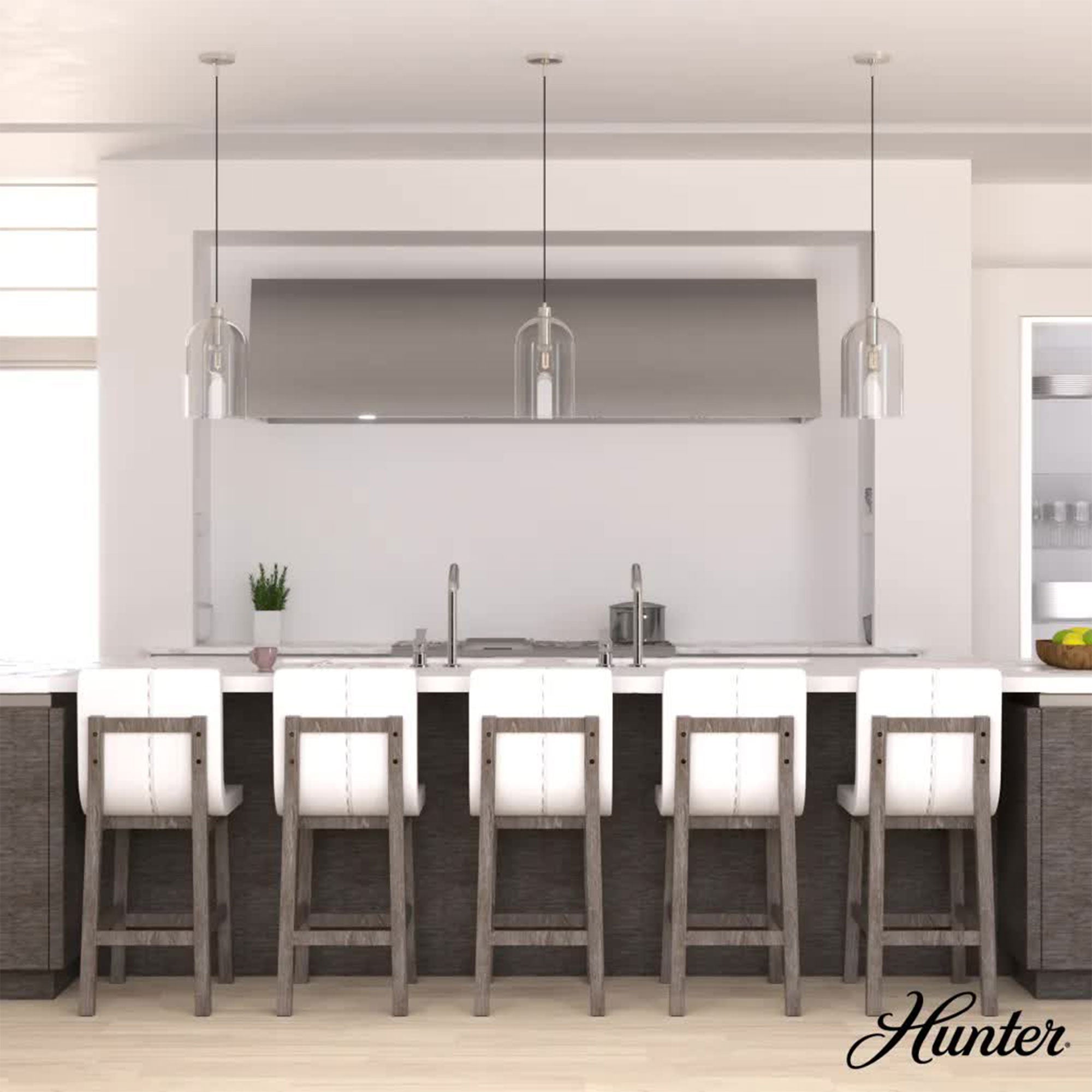 Hunter Fan Company Lochemeade 1 Bulb Glass Dome Hanging Pendant Light (Open Box) - VMInnovations