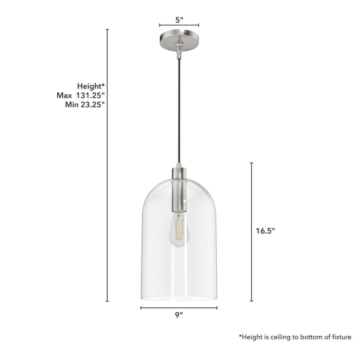 Hunter Fan Company Lochemeade 1 Bulb Glass Dome Hanging Pendant Light (Open Box)
