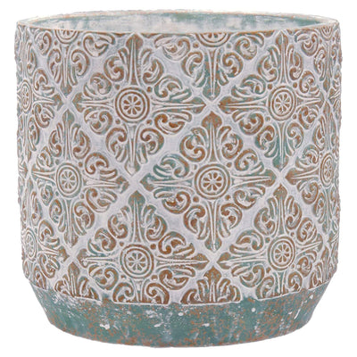 Inspirella 6.3 Inch Ceramic Round Colorful Plant Pots w/ Drainage Holes (4 Pack)