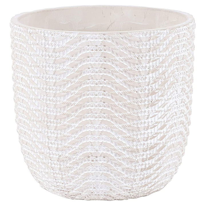 Inspirella 5.3 Inch Timeless Ceramic Round Plant Pot with Drainage (Open Box)