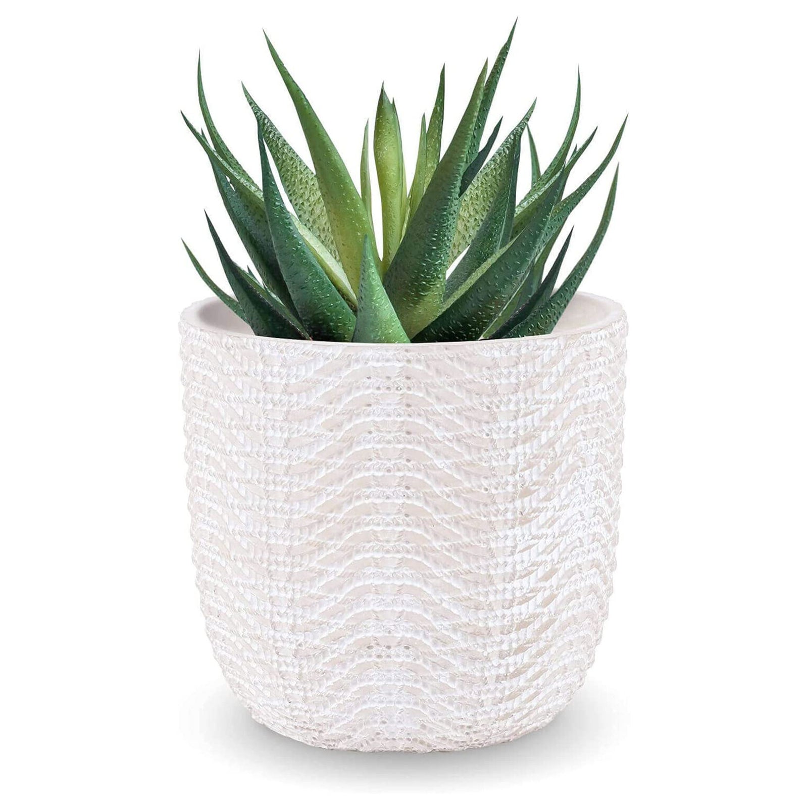 Inspirella 6.5 Inch Timeless Ceramic Succulent Plant Pot w/ Drainage (Open Box) - VMInnovations