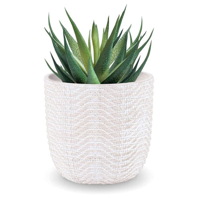 Inspirella 6.5 Inch Timeless Ceramic Round Succulent Plant Pot with Drainage