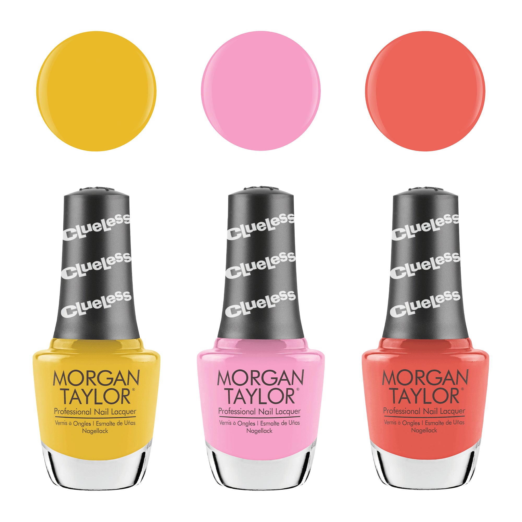 Morgan Taylor Clueless Collection Nail Lacquer Polish Manicure Set, 3 Color Pack - VMInnovations