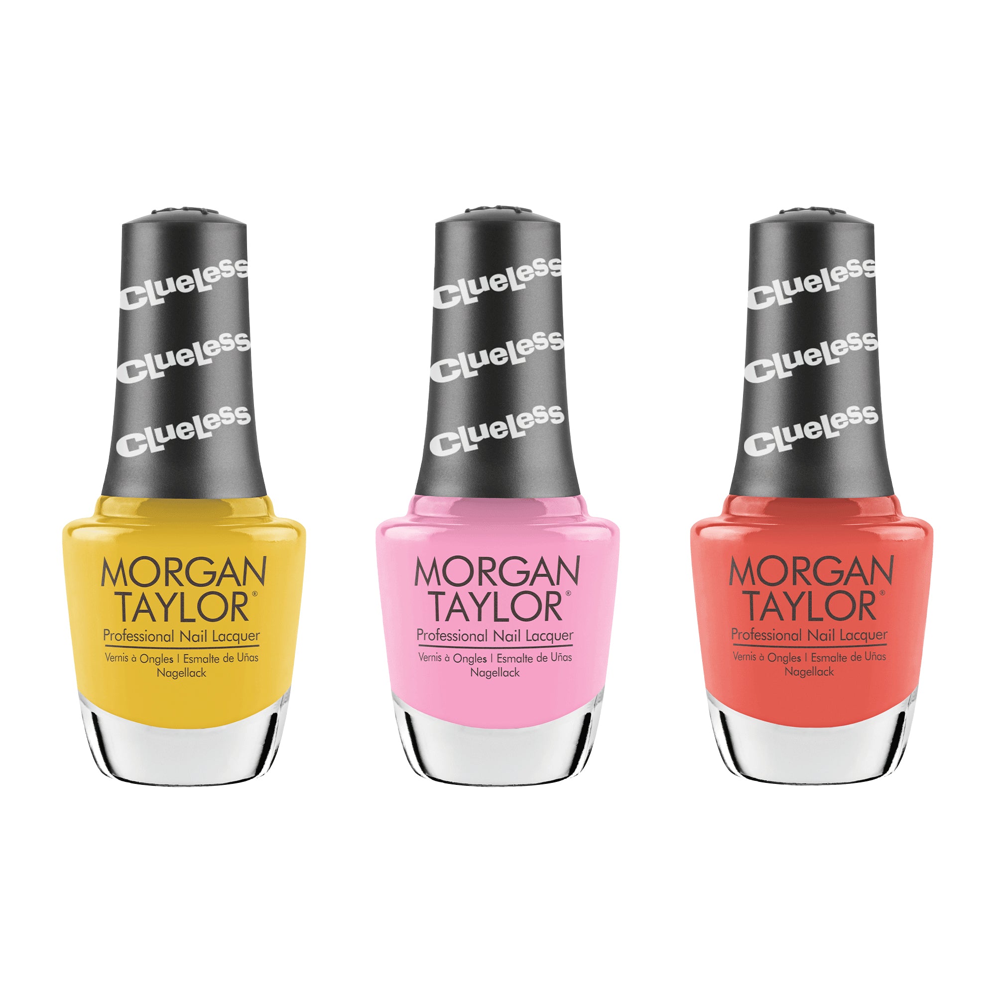 Morgan Taylor Clueless Collection Nail Lacquer Polish Manicure Set, 3 Color Pack - VMInnovations