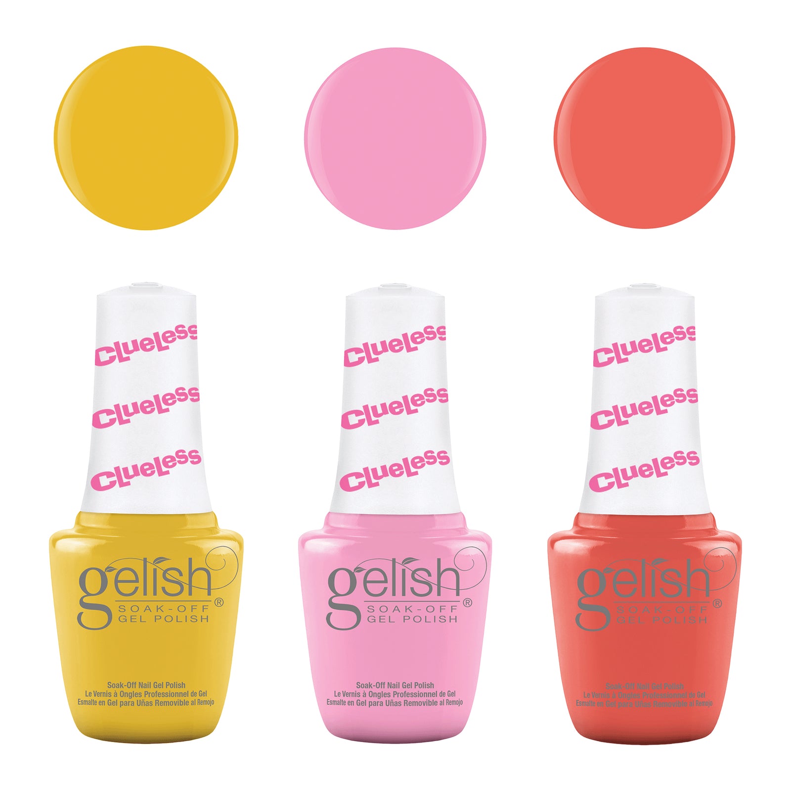 Gelish Mini Clueless Collection 9 mL Soak Off Gel Nail Polish Set, 3 Color Pack - VMInnovations