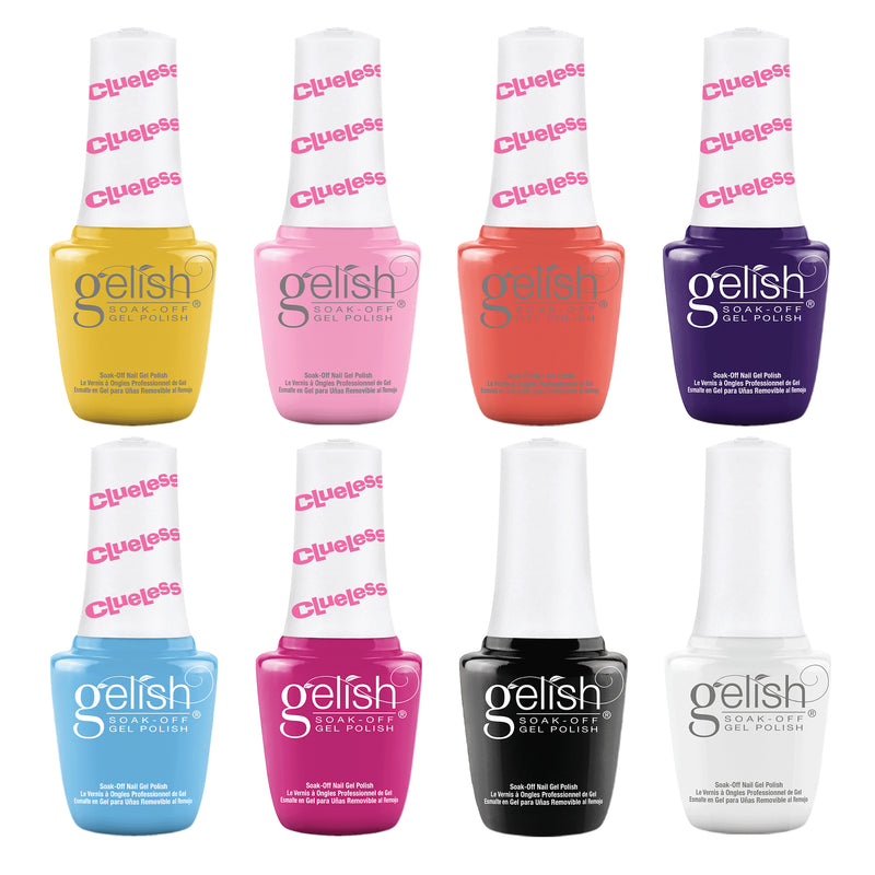Gelish Mini Clueless Collection 9 mL Soak Off Gel Nail Polish Set, 8 Color Pack