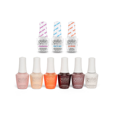 Gelish Terrific Trio Essentials Soak Off Gel Nail Polish w/ Mini Core Collection - VMInnovations
