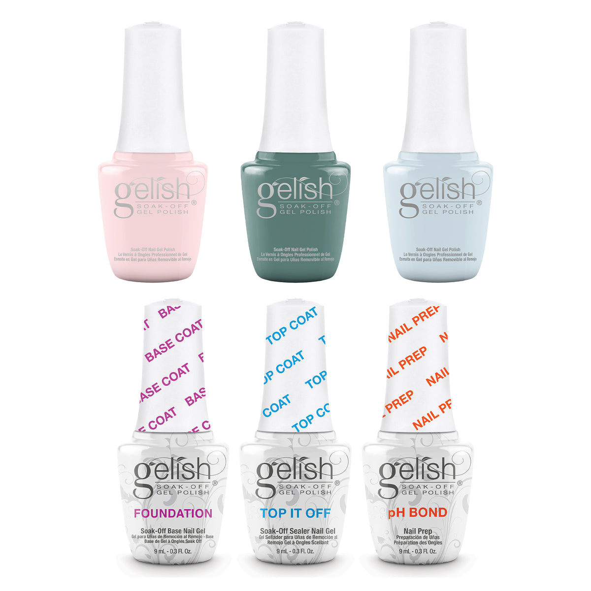 Gelish Terrific Trio Soak Off Gel Nail Polish with Mini Spring Full Bloom Kit