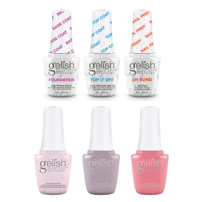 Gelish Terrific Trio Soak Off Gel Nail Polish with Mini Spring Full Bloom Set - VMInnovations
