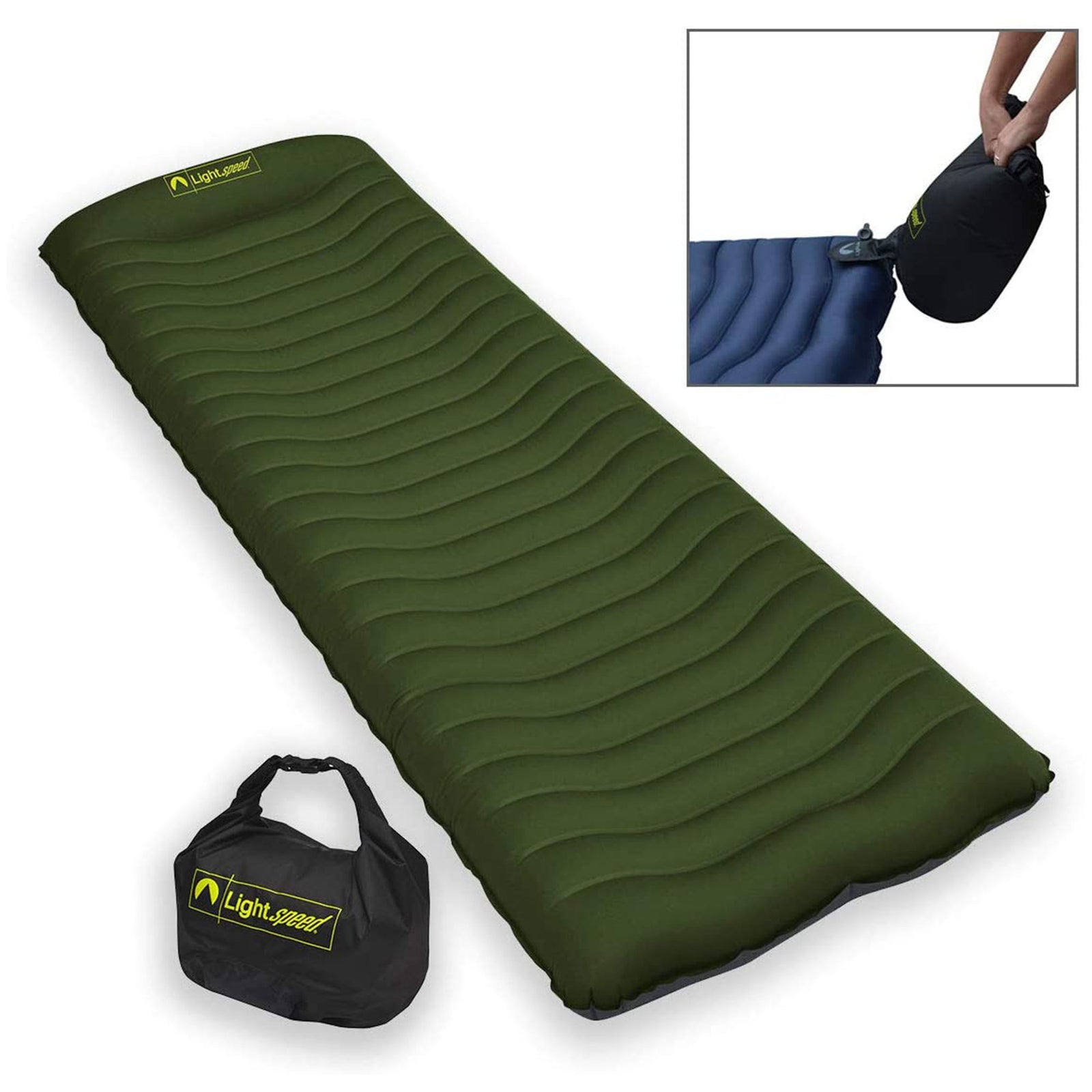 Lightspeed Curved Cradle Air Inflatable Mat with Inflation Bag (Open Box) - VMInnovations