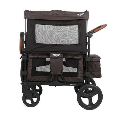 Keenz XC Luxury 2-Kid Push Pull Kid Wheeled Stroller Wagon w/ Canopy, Charcoal - VMInnovations