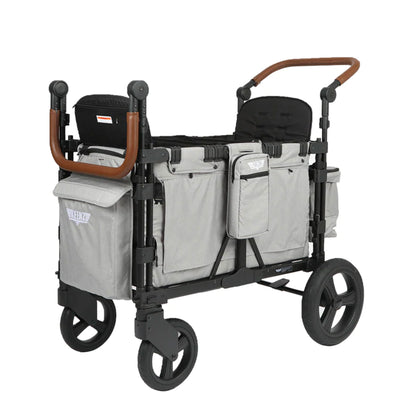 Keenz XC Luxury Comfort Push Pull Toddler Wheeled Stroller Wagon w/Canopy, Smoke - VMInnovations