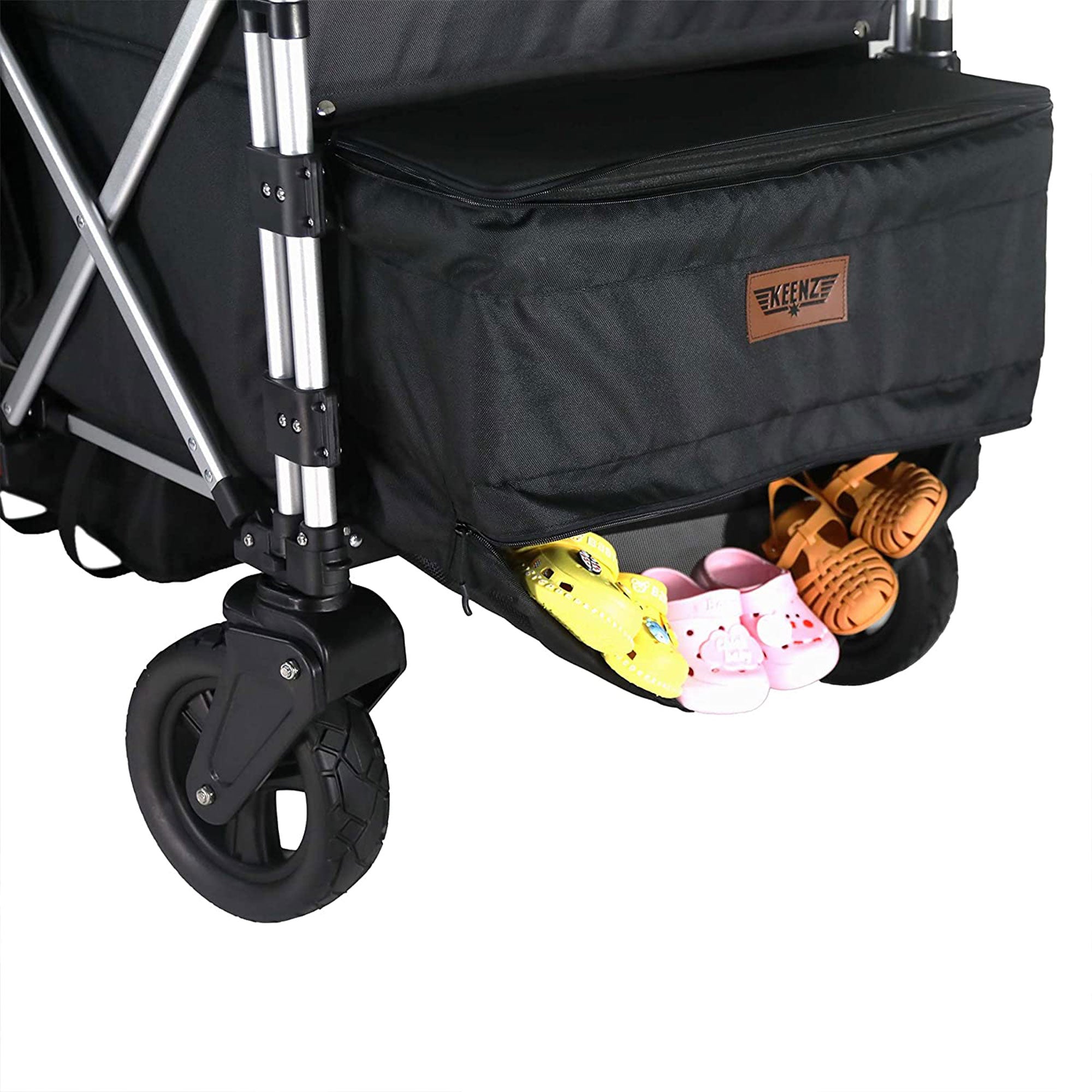 Keenz 7S Plus Ultimate 4-Passenger Wheeled Baby Stroller Wagon w/ Canopy, Black