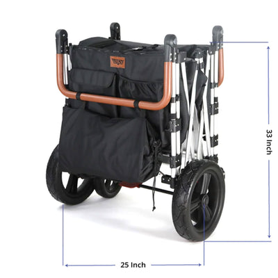 Keenz 7S Plus Ultimate 4-Passenger Wheeled Baby Stroller Wagon w/ Canopy, Black