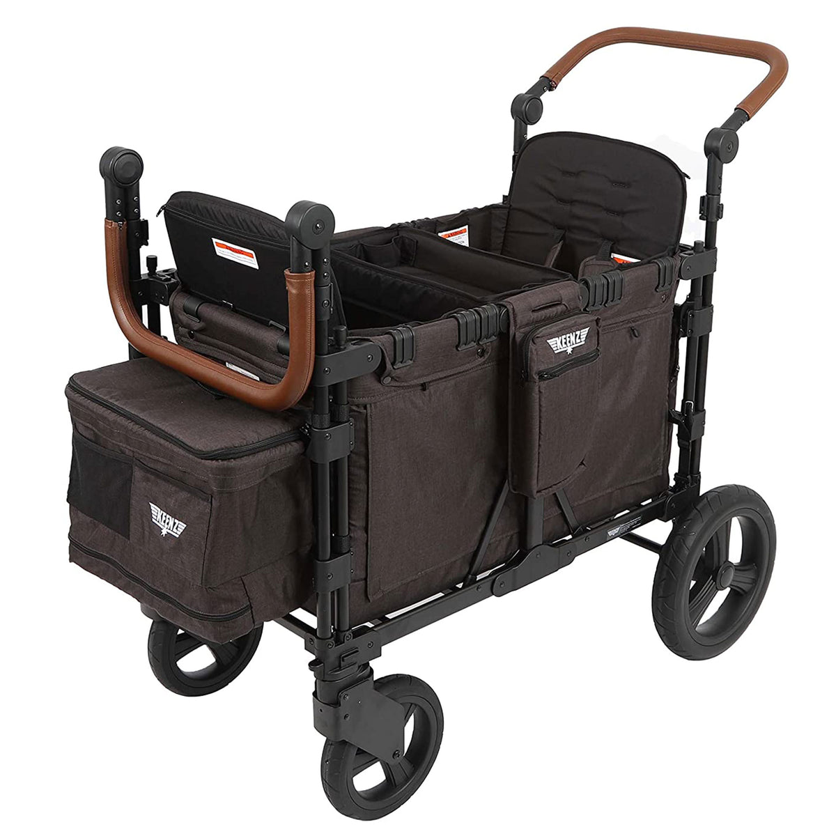 Keenz XC Plus 4 Child Luxury Stroller Wagon with Mesh Canopy and Sides, Charcoal - VMInnovations