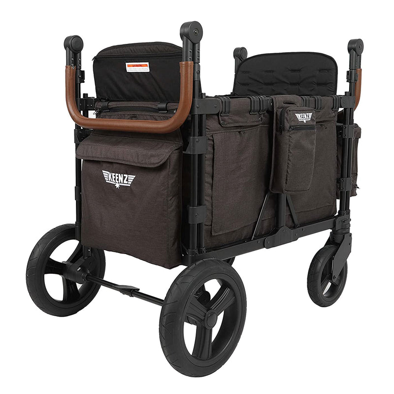 Keenz 4 Child Luxury Stroller Wagon with Mesh Canopy/Sides, Charcoal (Open Box)