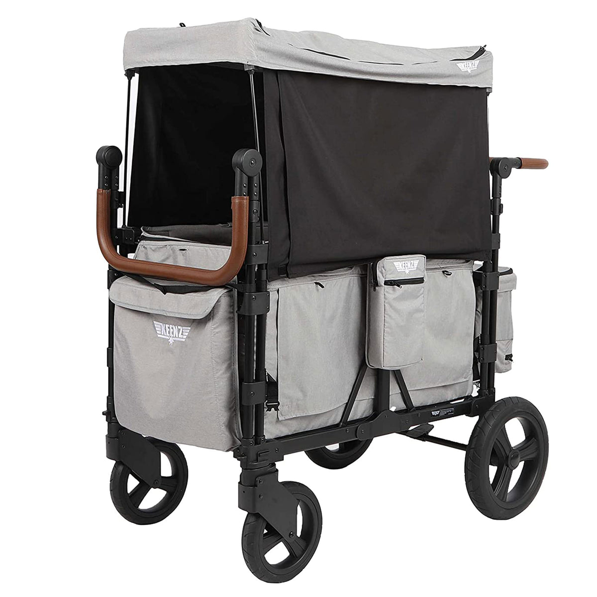 Keenz XC Plus 4 Child Luxury Stroller Wagon with Canopy and Mesh Sides, Smoke - VMInnovations