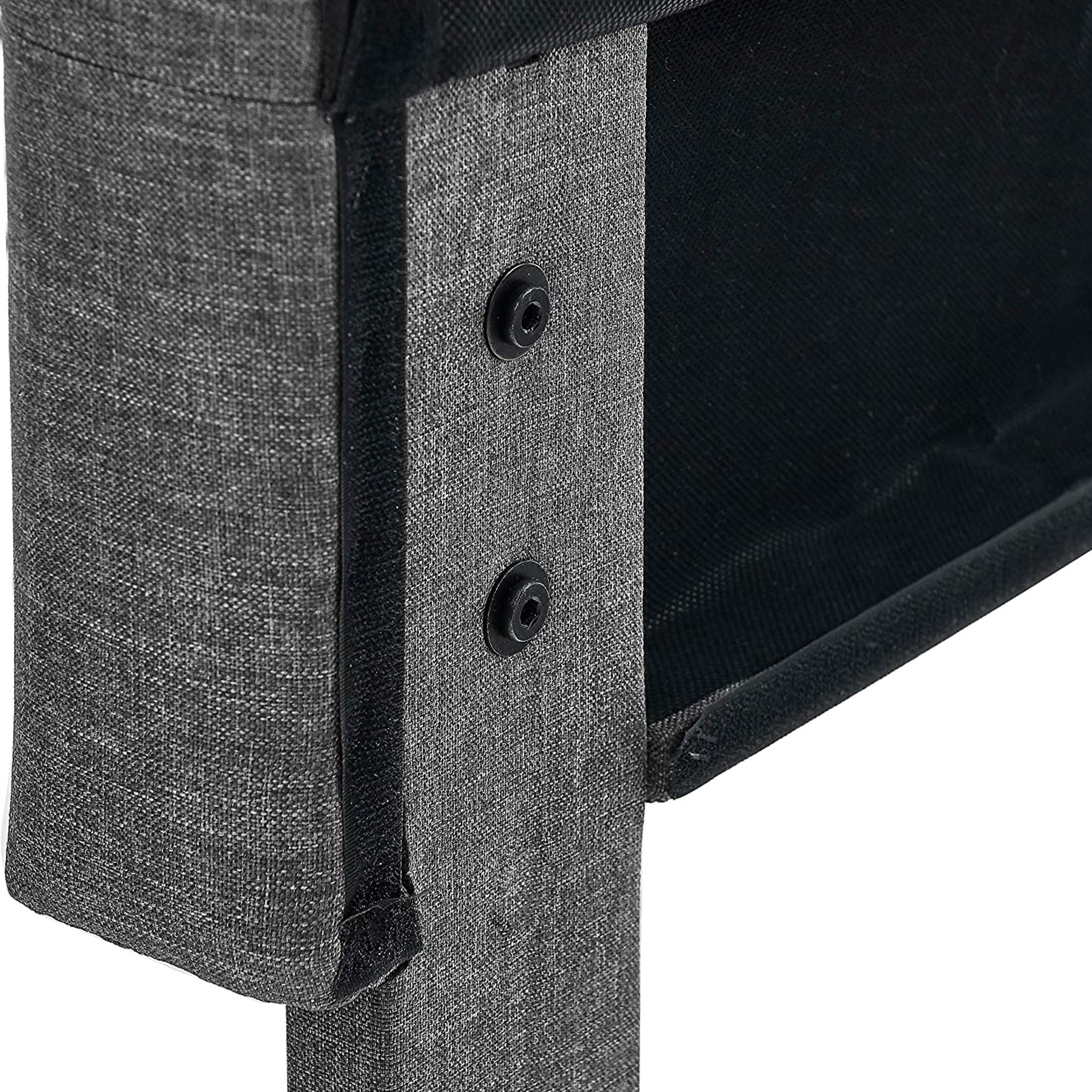 Upholstered Platform Bed with Button Tufted Headboard, King, Grey (Open Box) - VMInnovations