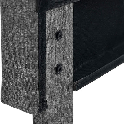 Upholstered Platform Bed with Button Tufted Headboard, King, Grey (Open Box) - VMInnovations