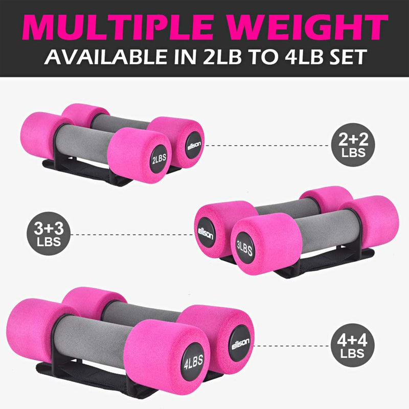 EILISON 4 Pound Soft Grip Hand Weight Exercise and Fitness Dumbbells, Set of 2