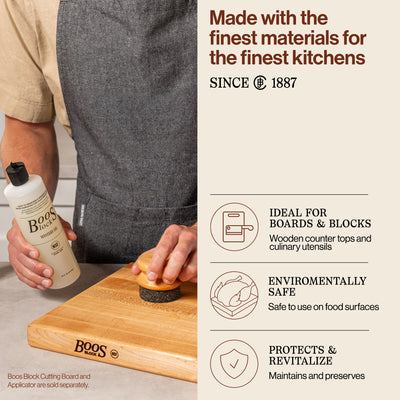 John Boos Block 128 fl oz Mystery Oil & Walnut Wood Applicator, Board Care Set