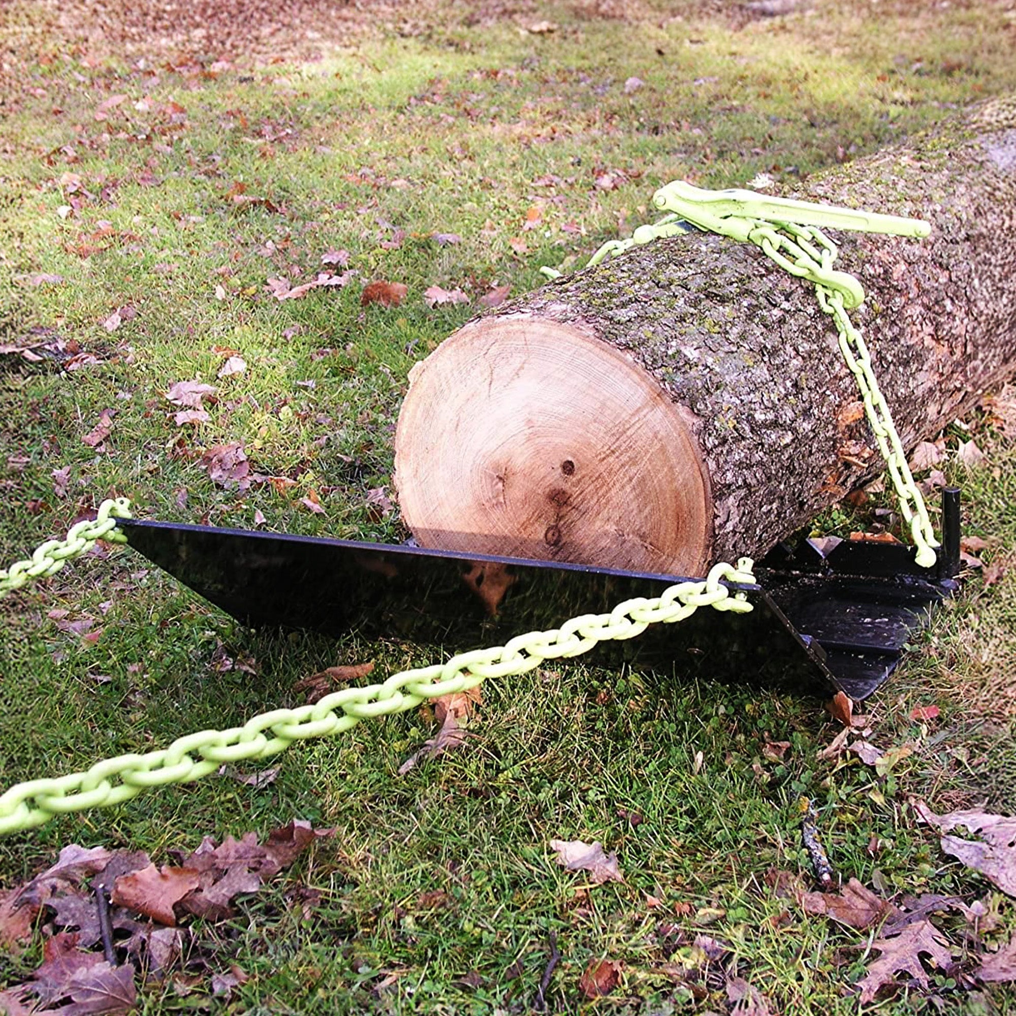 Timber Tuff TMW-21 24 Inch Log Skidding Arched Plate with Dual Tow Chains, Black - VMInnovations