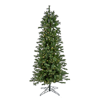 HGTV Home Collection Pre-Lit Artificial Slim Balsam Christmas Tree with PowerConnect LED Lights, Hinged Branches, Plug In, 6.5ft