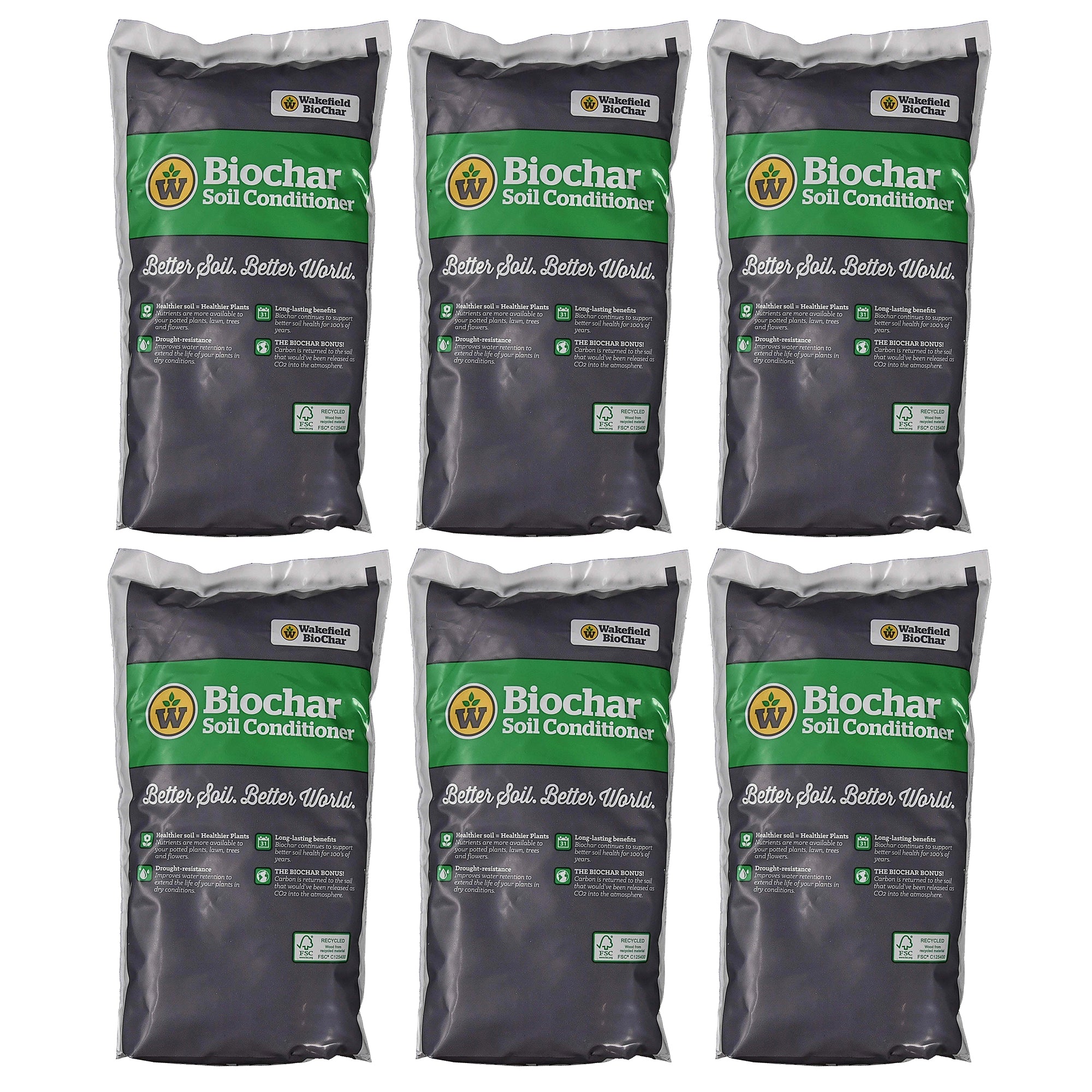 Wakefield Premium Biochar Organic Garden Soil Reviver & Conditioner, 6 Gallons