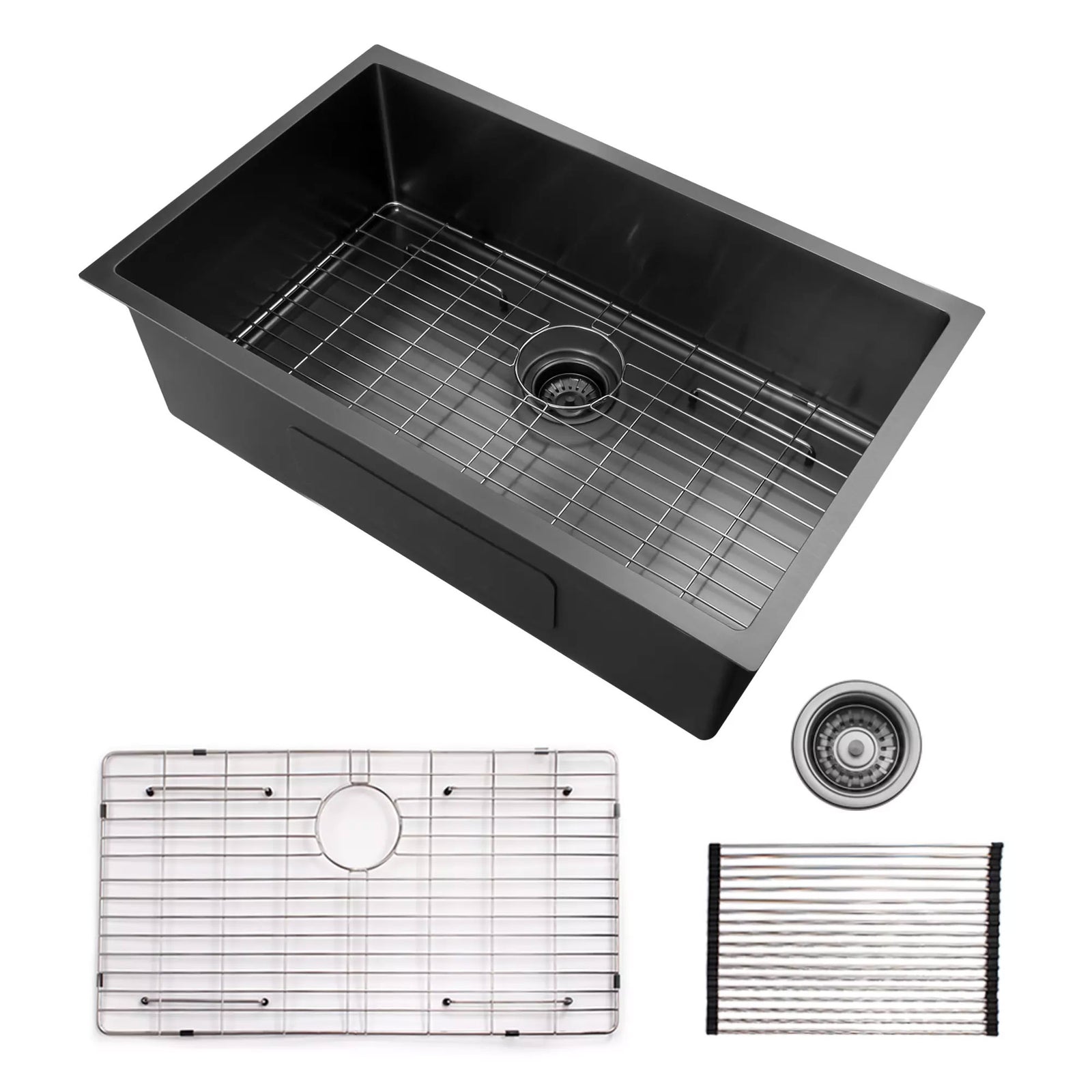 30x21in Stainless Steel Bowl Undermount Kitchen Sink Gunmetal Black(OpenBox) - VMInnovations