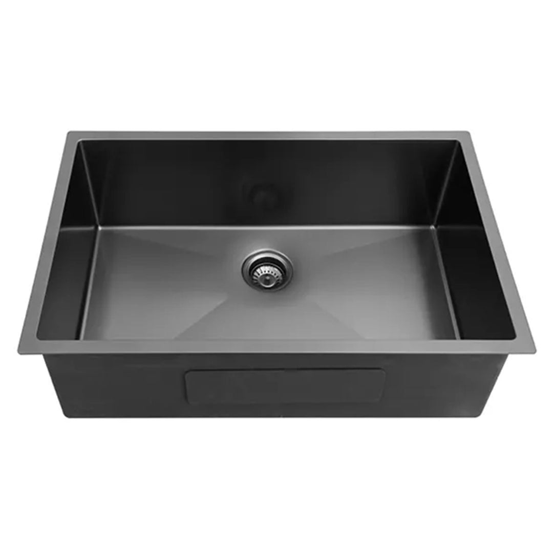 30x21in Stainless Steel Single Bowl Undermount Kitchen Sink Gunmetal (Used)