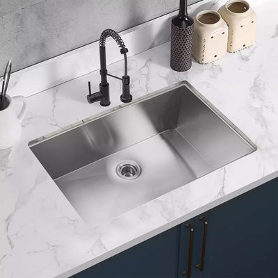 Alwen 32 by 19 Inch Undermount Brushed Stainless Steel Single Bowl Kitchen Sink