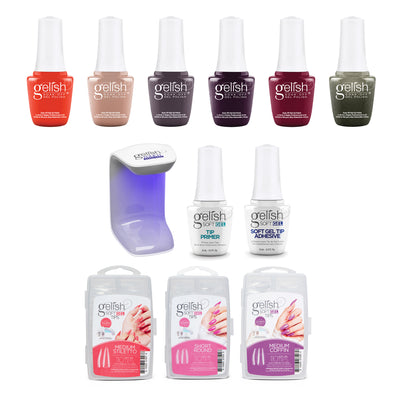 Gelish Mini Rendezvous 9mL Polish Set, 6 Pack with 330 Count 3 Type Nail Kit