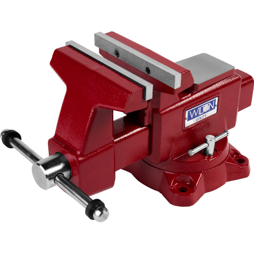 Wilton Tools 28820 6 1/2" Wide Jaw 6" Max Opening Swivel Utility Bench Vise, Red
