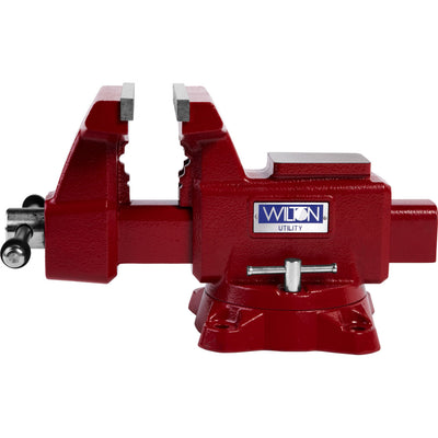 Wilton Tools 28820 6 1/2" Wide Jaw 6" Max Opening Swivel Utility Bench Vise, Red