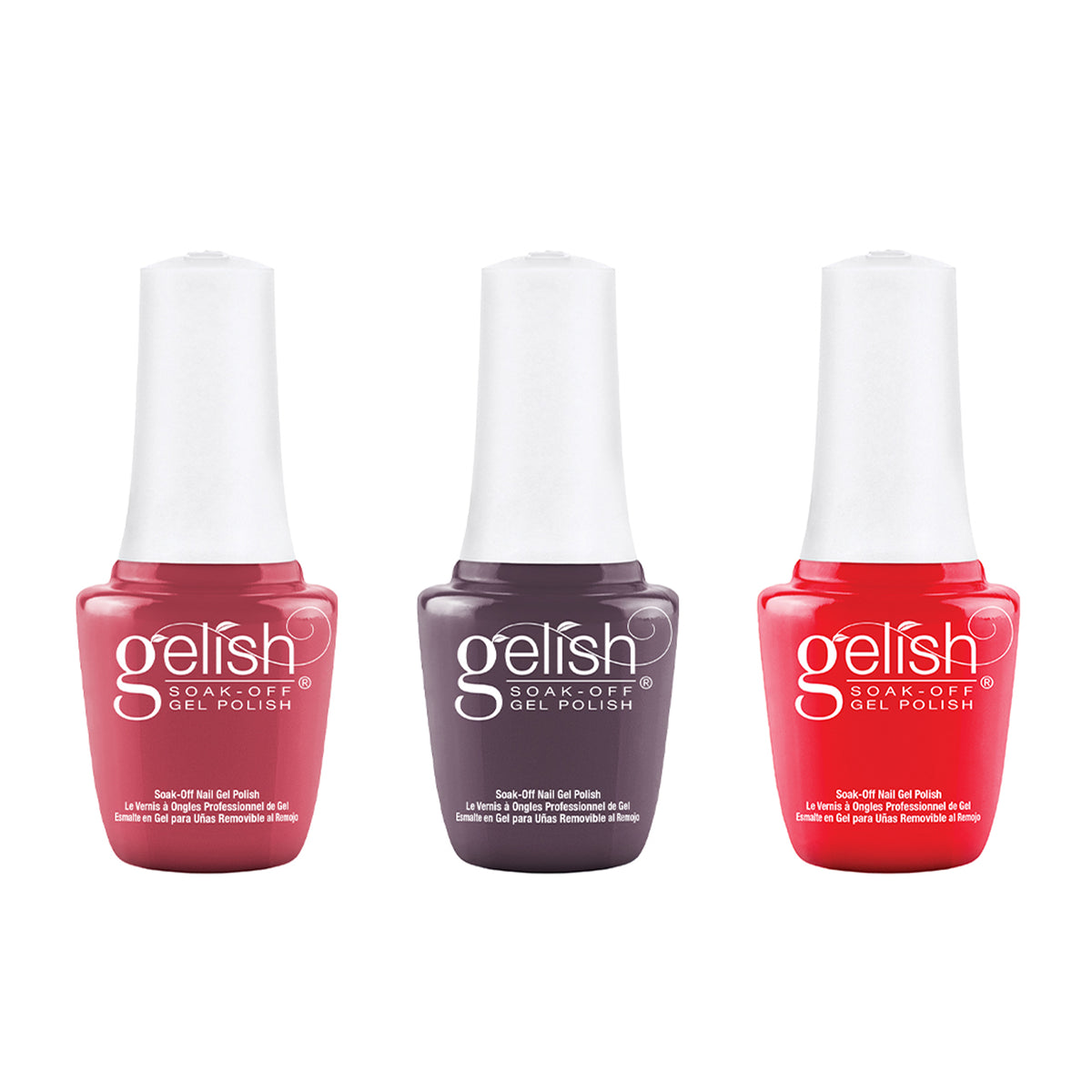 Gelish Mini Midnight Caller 9mL Polish, 6 Pack with 330 Count 3 Type Nail Kit