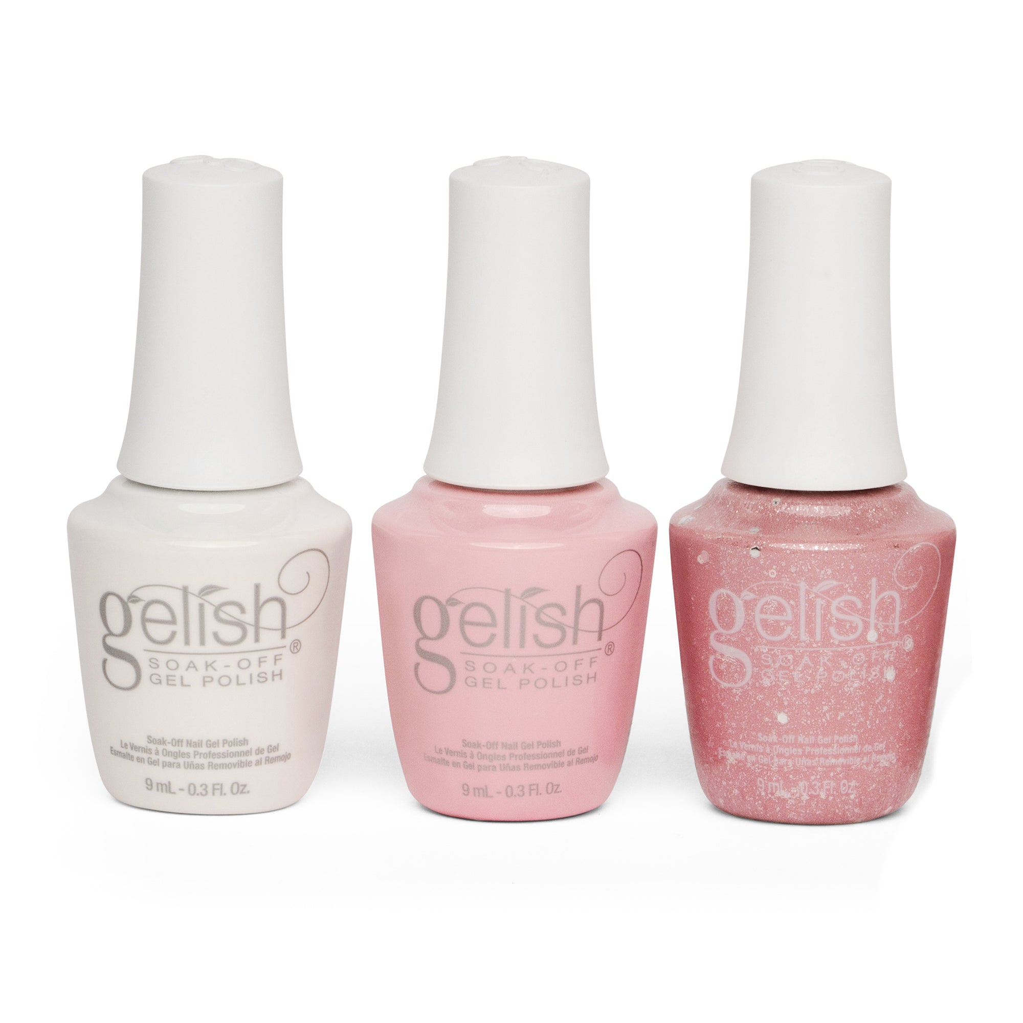 Gelish Core Pretty In Pink 9mL Polish Set, 6 Pack with 330 Count 3 Type Nail Kit