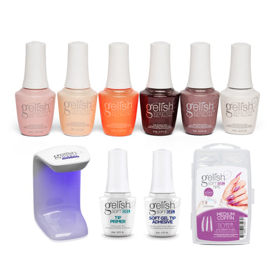 Gelish Core Collection Gel Polish Set, 6 Pack and 110 Count Medium Coffin Kit - VMInnovations