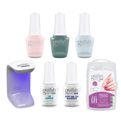 Gelish Spring 2022 Full Bloom Gel Polish, 3 Pack and 110 Count Medium Coffin Kit - VMInnovations