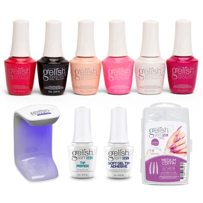 Gelish Mini Forever Fabulous Gel Polish, 6 Pack and 110 Count Medium Coffin Kit