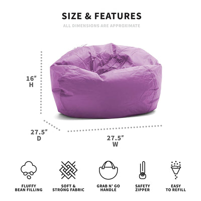 Big Joe Smartmax Classic Bean Bag Chair with Handles and Safety Zipper (Used)