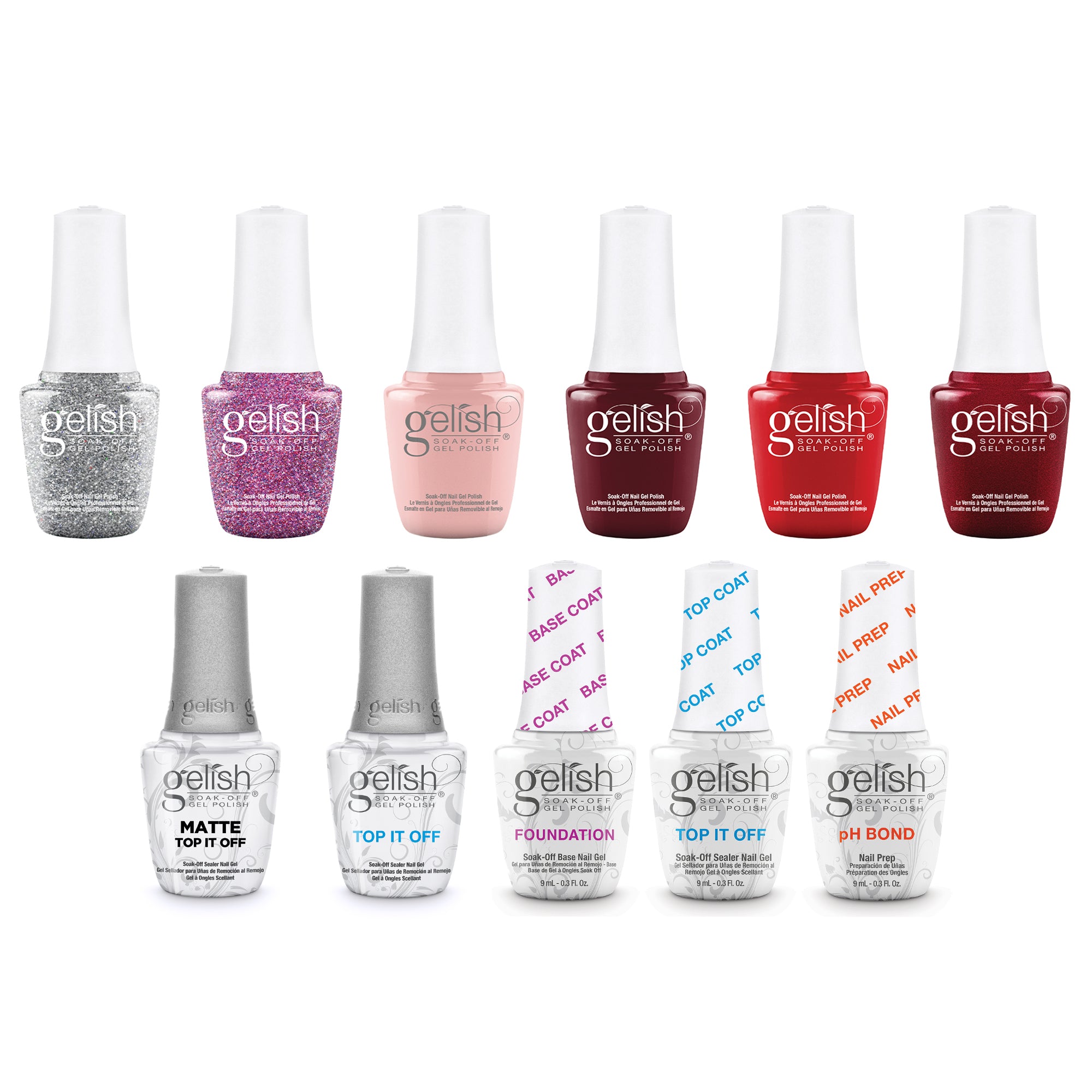 Gelish Matte & Gloss Duo Top It Off Nail Polish with Winter Marilyn & Basic Kit - VMInnovations